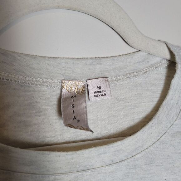 Kindness is Contagious T-Shirt Floral Bloomcore Gray Pullover Misia Medium - Picture 6 of 6